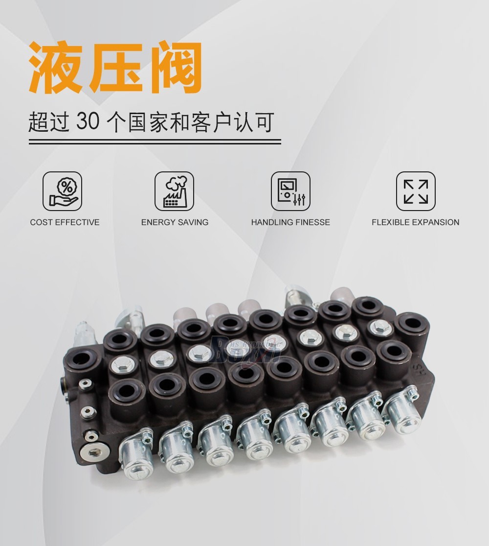 HSW50 手控+一控二 8 联 单块式方向阀